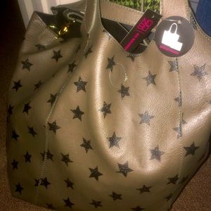 Green with stars bag. Pouch inside